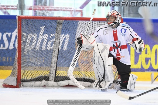 2016-09-17 Vipiteno-Hockey Milano Rossoblu U16 1737 Alessandro Negri